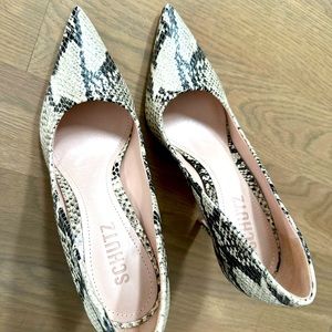 Schutz Snake Effect Leather Pumps